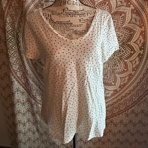Sonoma Life + Style 100% Cotton Star Pattern Scoop Neck T-Shirt S